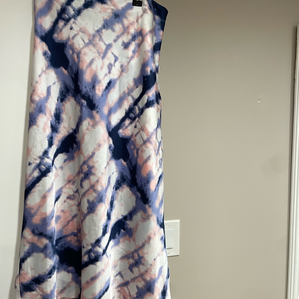 Blue and Pink Tie-Dye Slip Skirt